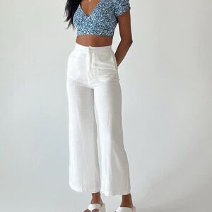 Princess Polly Simona White linen look Pants